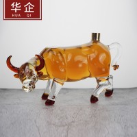 河北华企玻璃工艺酒瓶吹制玻璃艺术酒瓶高档玻璃醒酒器玻璃泡酒器